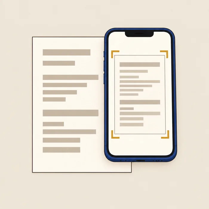 A phone scanning a printed lab report